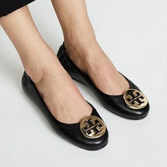Tory Burch Shoes - Tory Burch Reva Ballet Flats Leather Black Size 8.5